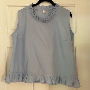 Tiny Tassel blue ruffle top